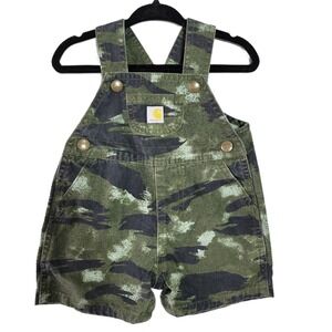 Carhartt Camo Shortalls Overalls Size 9 Months Baby Kids Green Black